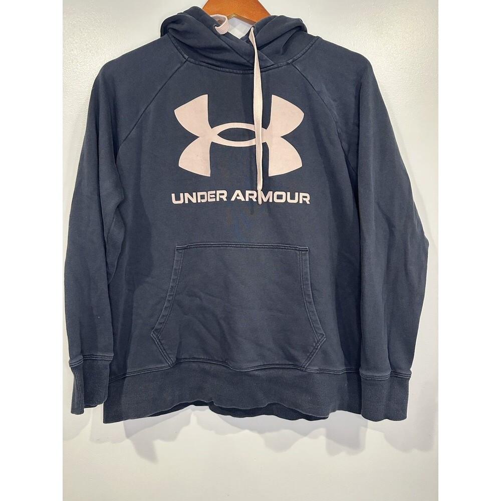 Under Armour Womens Hoodie L Black Pullover Logo Athletic Lounge Winter Fall